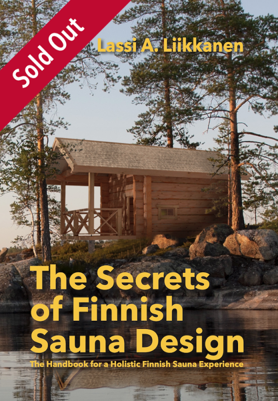 book cover of Finnish Sauna design with a sold-out sticker in the top left corner